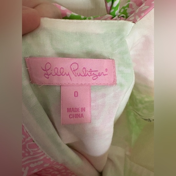 Lilly Pulitzer McCallum Dress – Size 0 – Pink & Green Limeade Print – Sweet - Picture 10 of 12